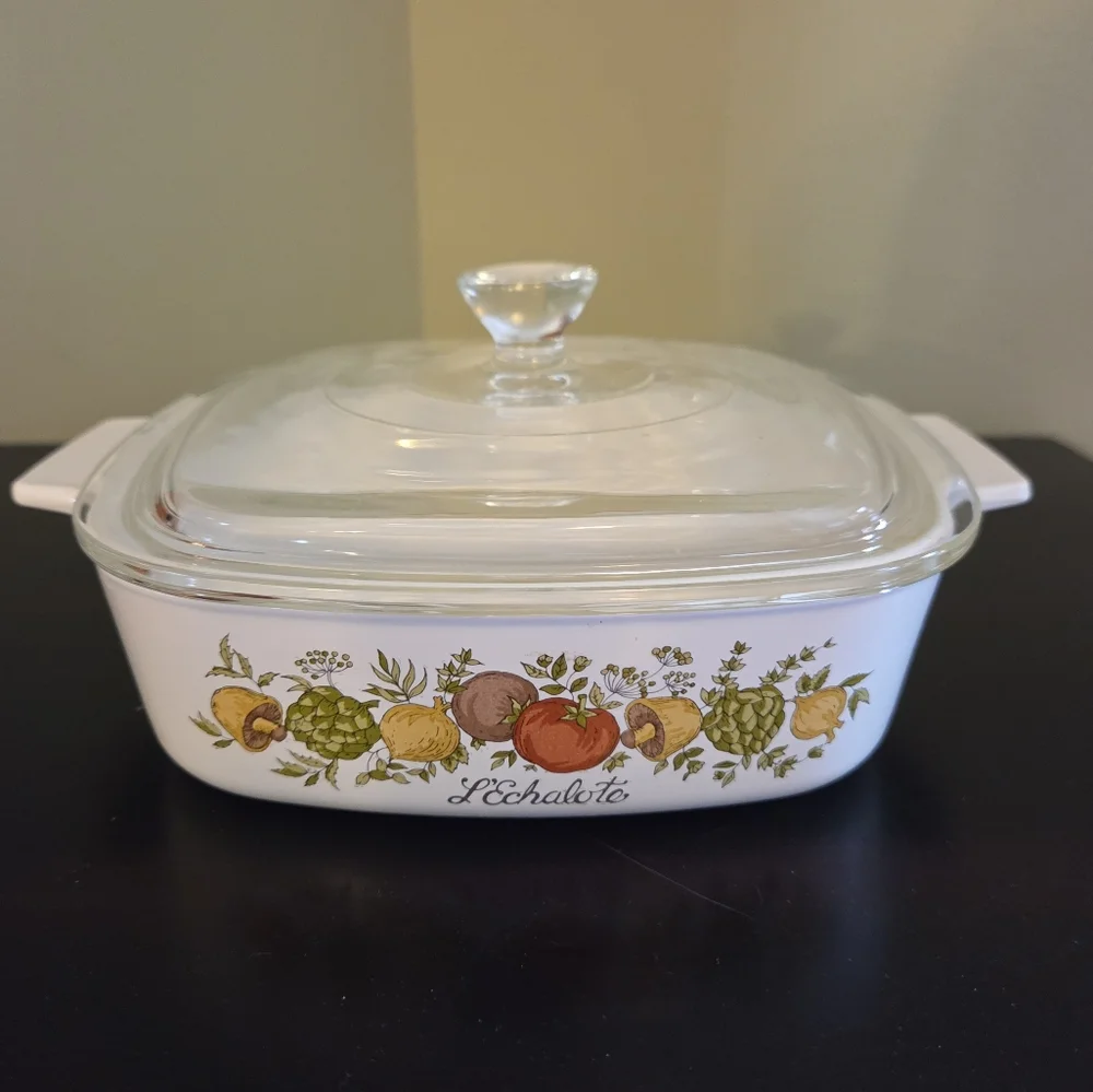 Vintage Corning Ware Spice of Life L'Echalote A-1-B Casserole w/ Lid